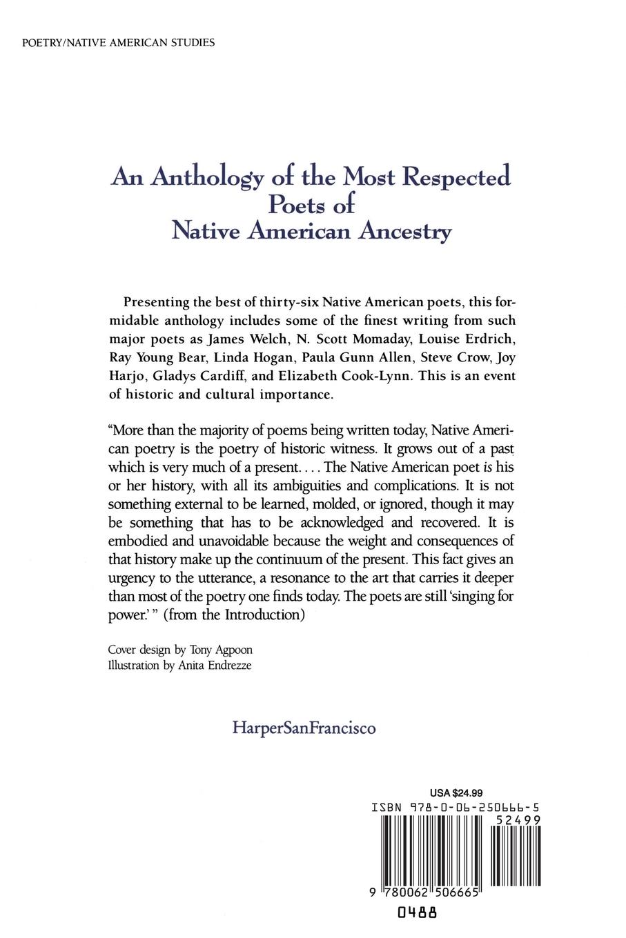 Rückseitencover Harper's Anthology of Twentieth Century Native American Poetry