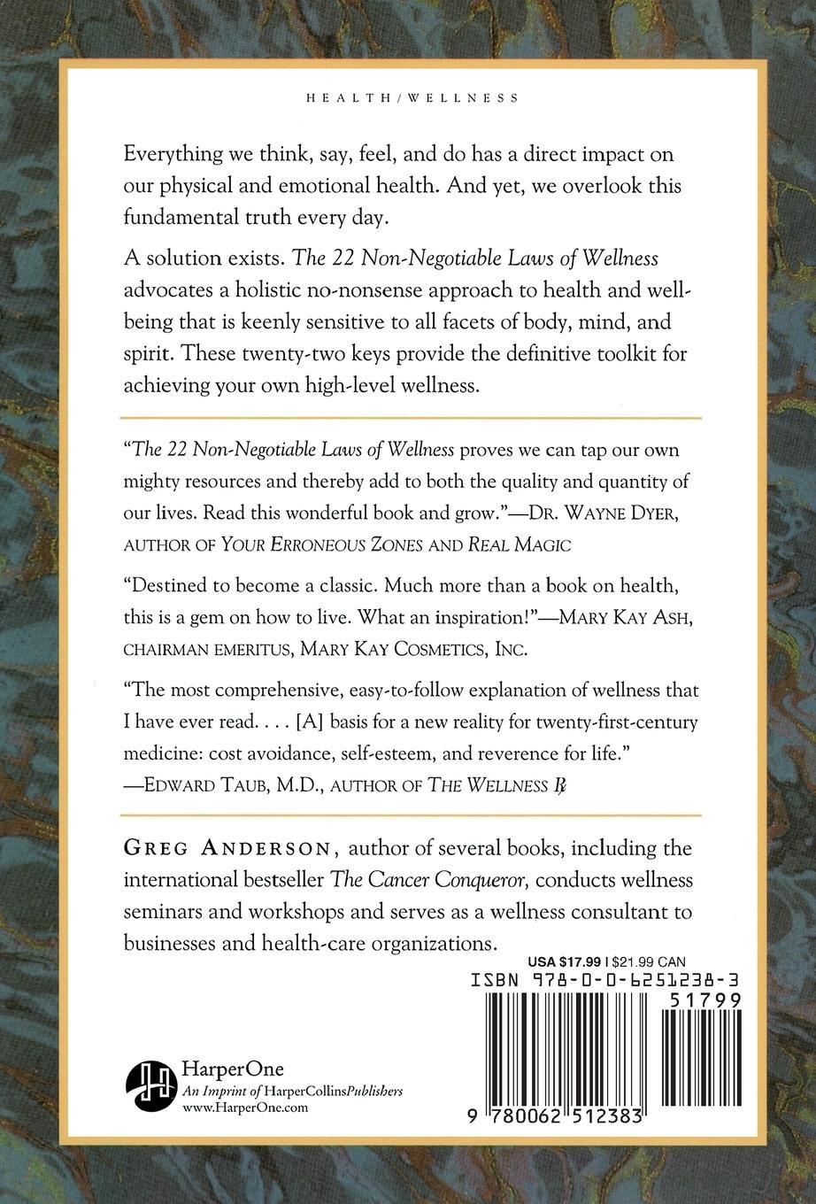 Rückseitencover The 22 Non-Negotiable Laws of Wellness