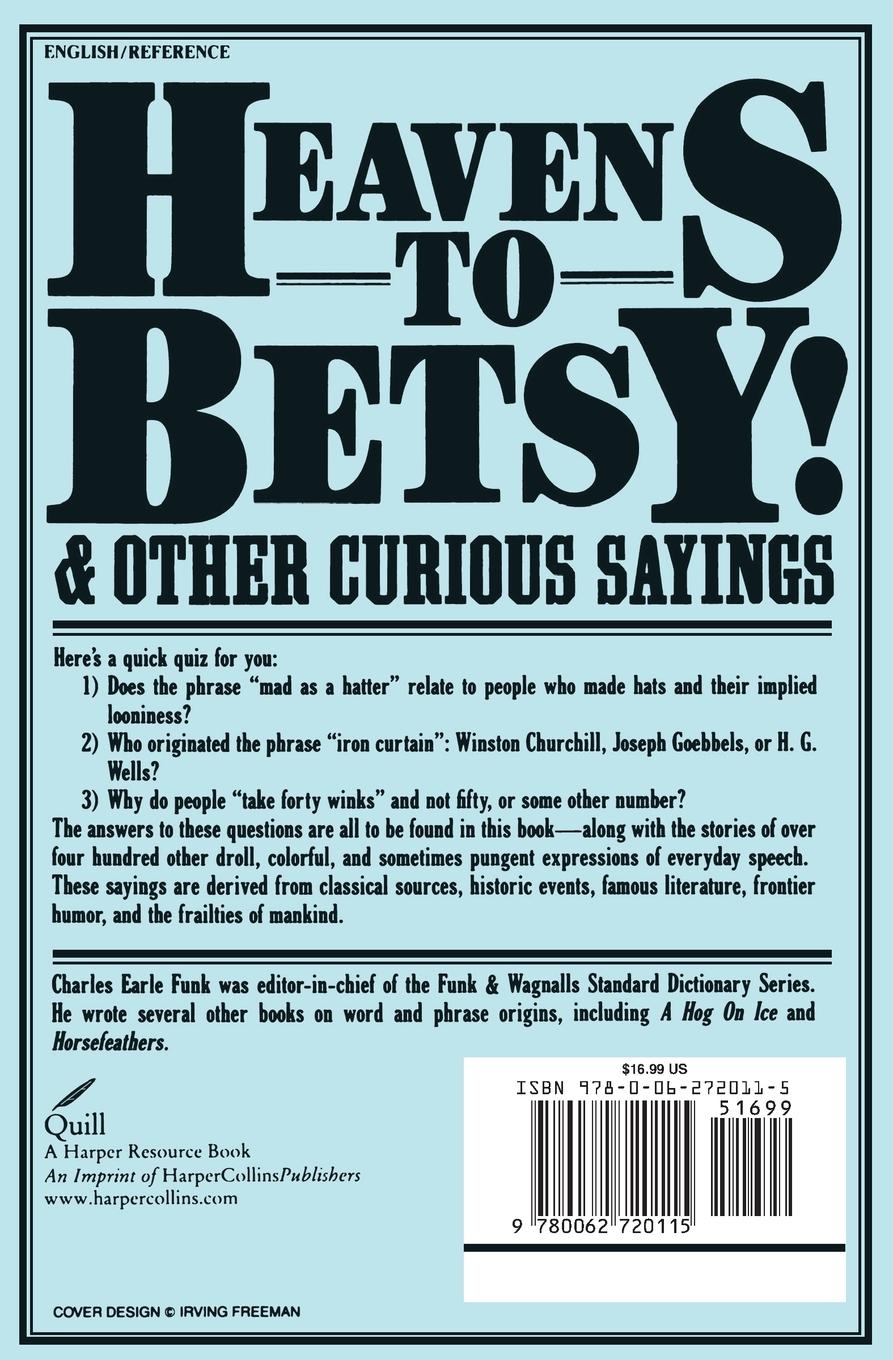 Rückseitencover Heavens to Betsy!