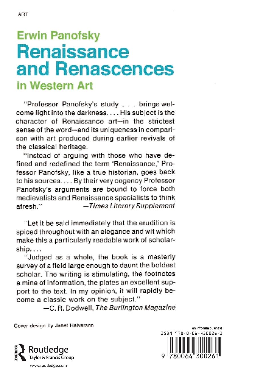 Rückseitencover Renaissance And Renascences In Western Art