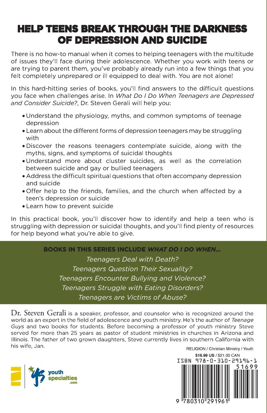 Rückseitencover What Do I Do When Teenagers Are Depressed and Contemplate Suicide?