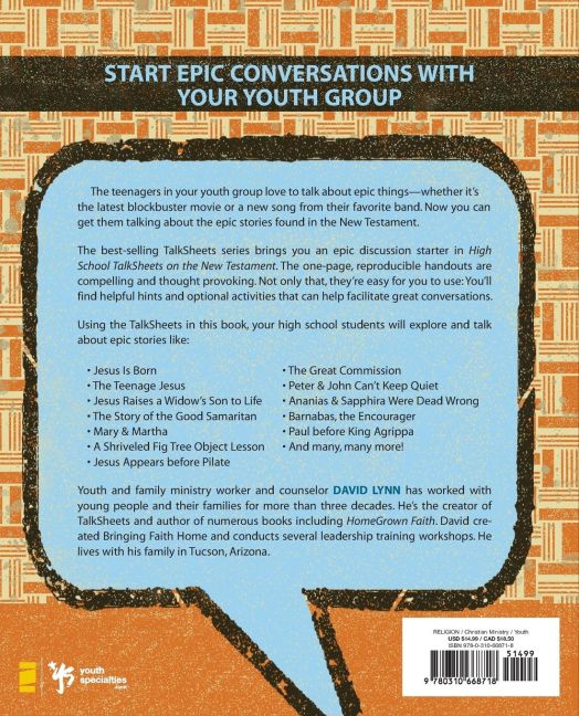 Anderes Coverbild High School TalkSheets on the New Testament, Epic Bible Stories