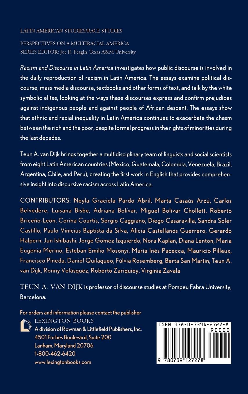 Rückseitencover Racism and Discourse in Latin America