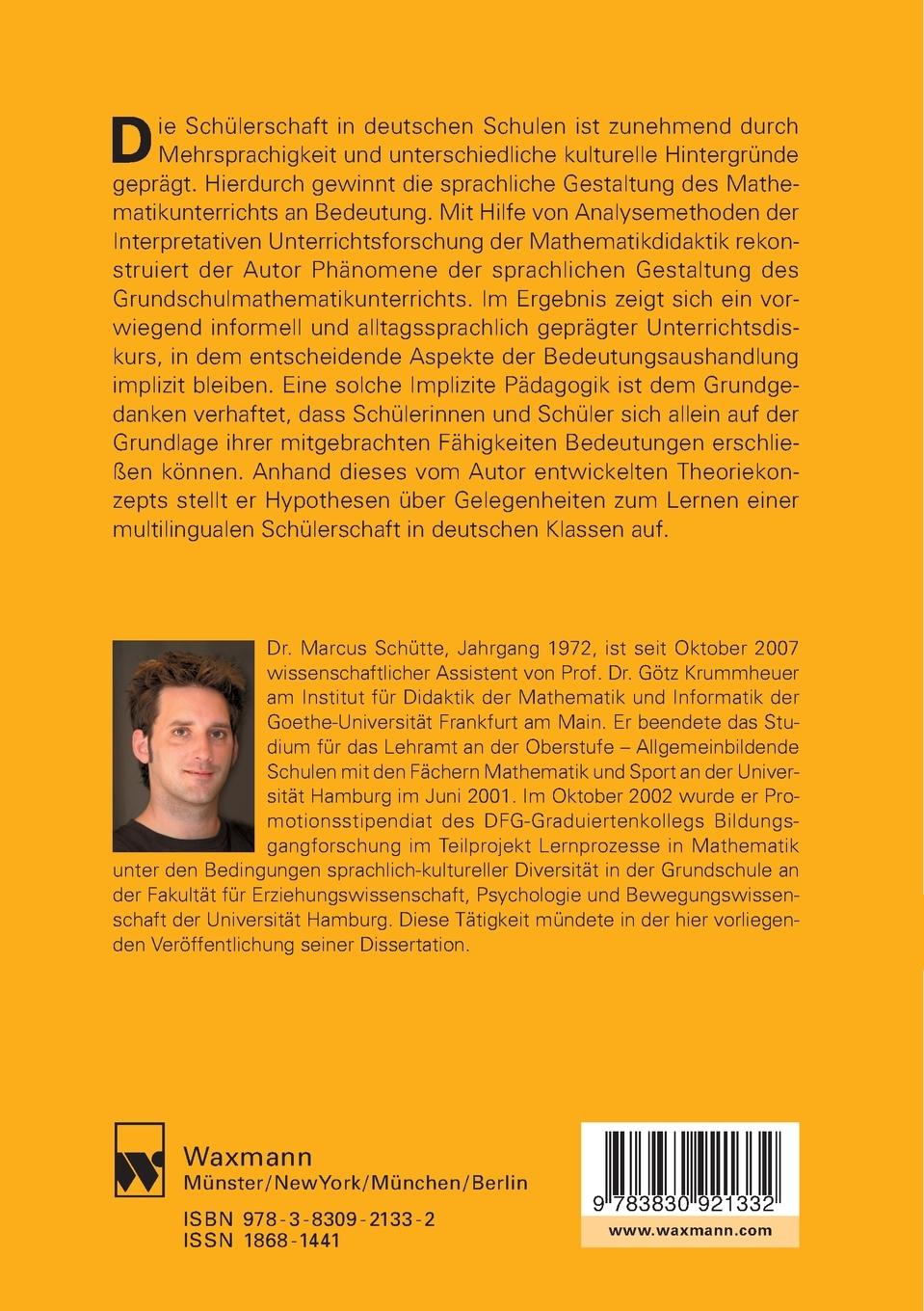 Rückseitencover Sprache und Interaktion im Mathematikunterricht der Grundschule