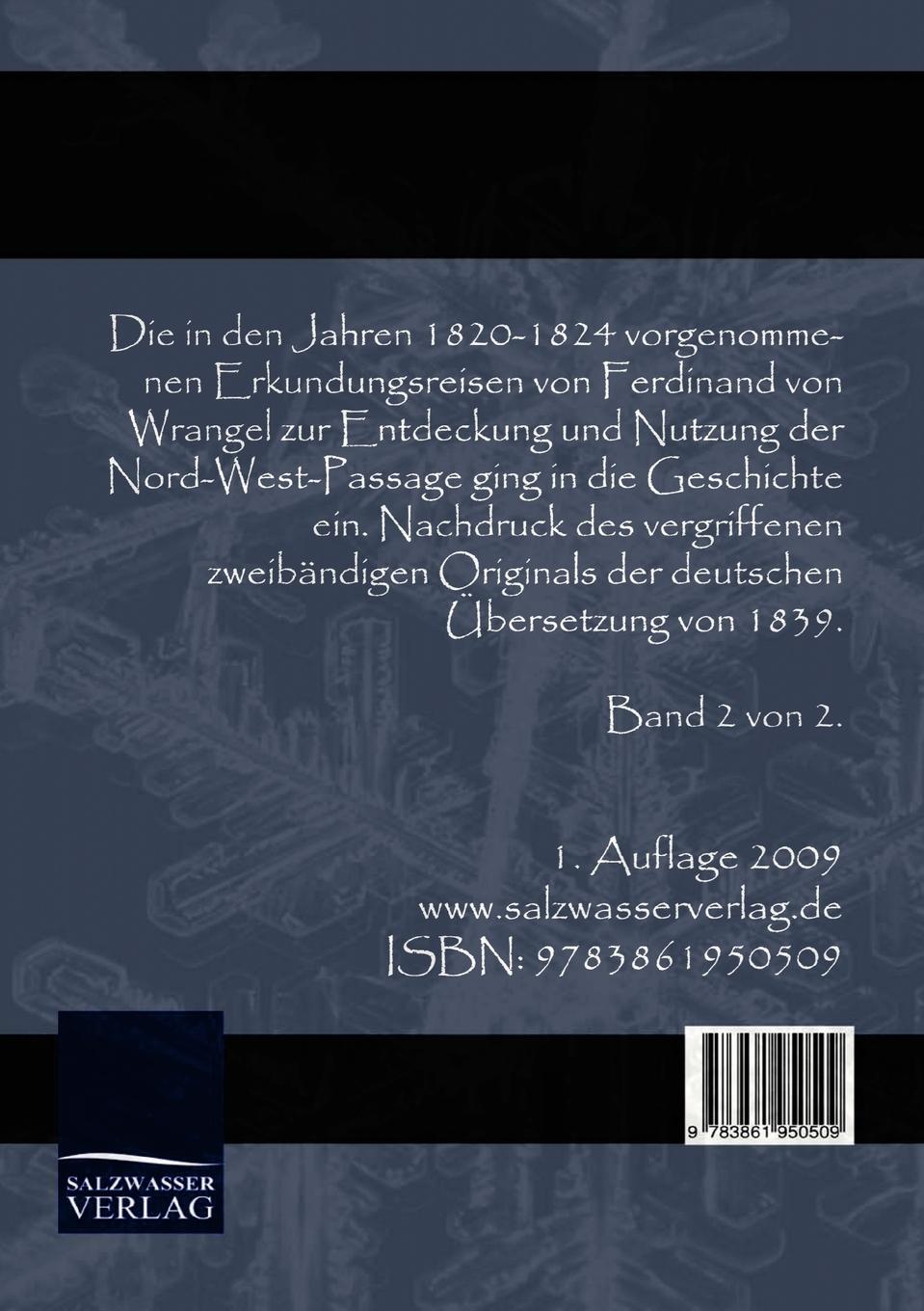 Rückseitencover Reise entlang der Nordküste von Sibirien und auf dem Eismeer in den Jahren 1820 bis 1824