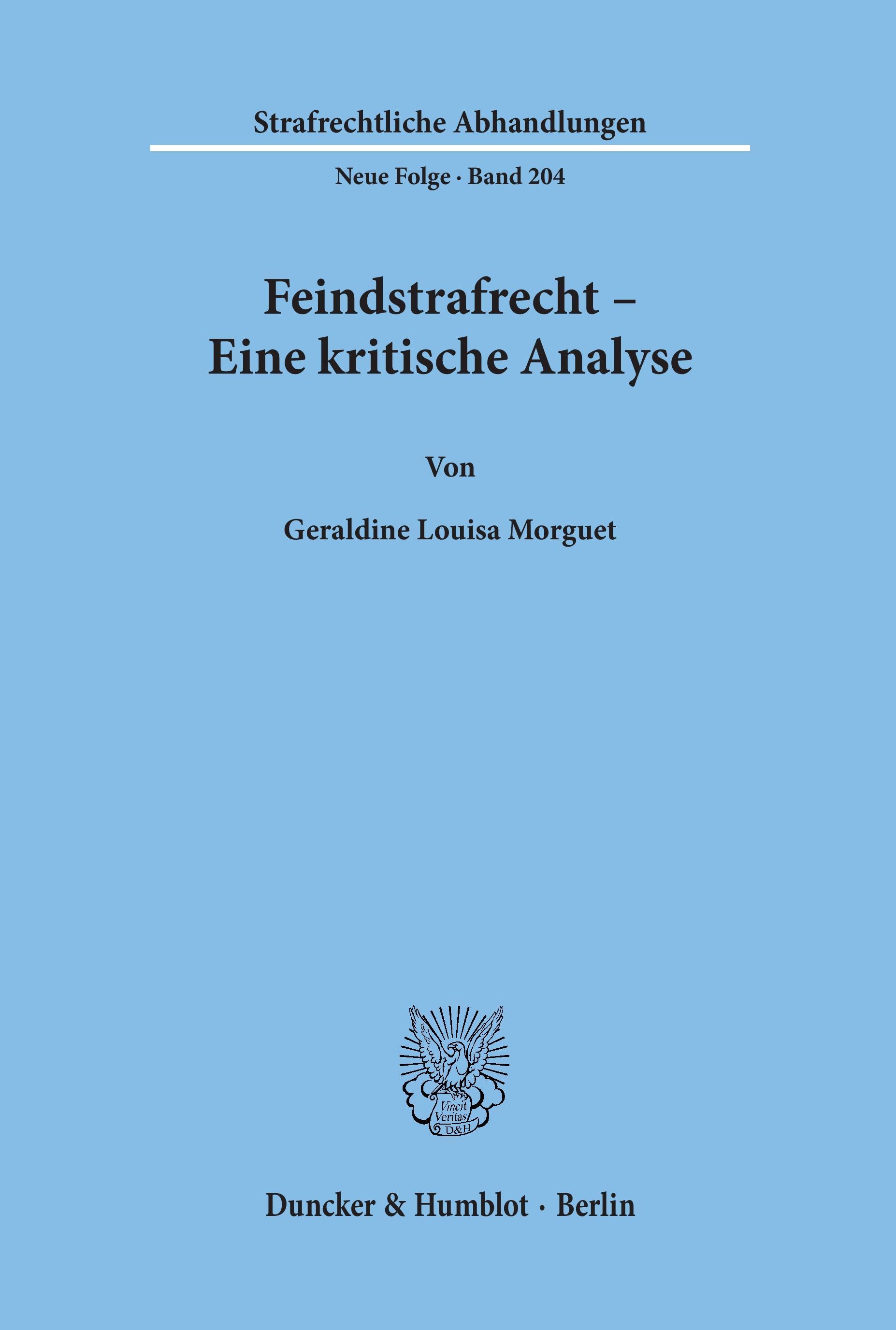 Vorderes Coverbild Feindstrafrecht - Eine kritische Analyse.
