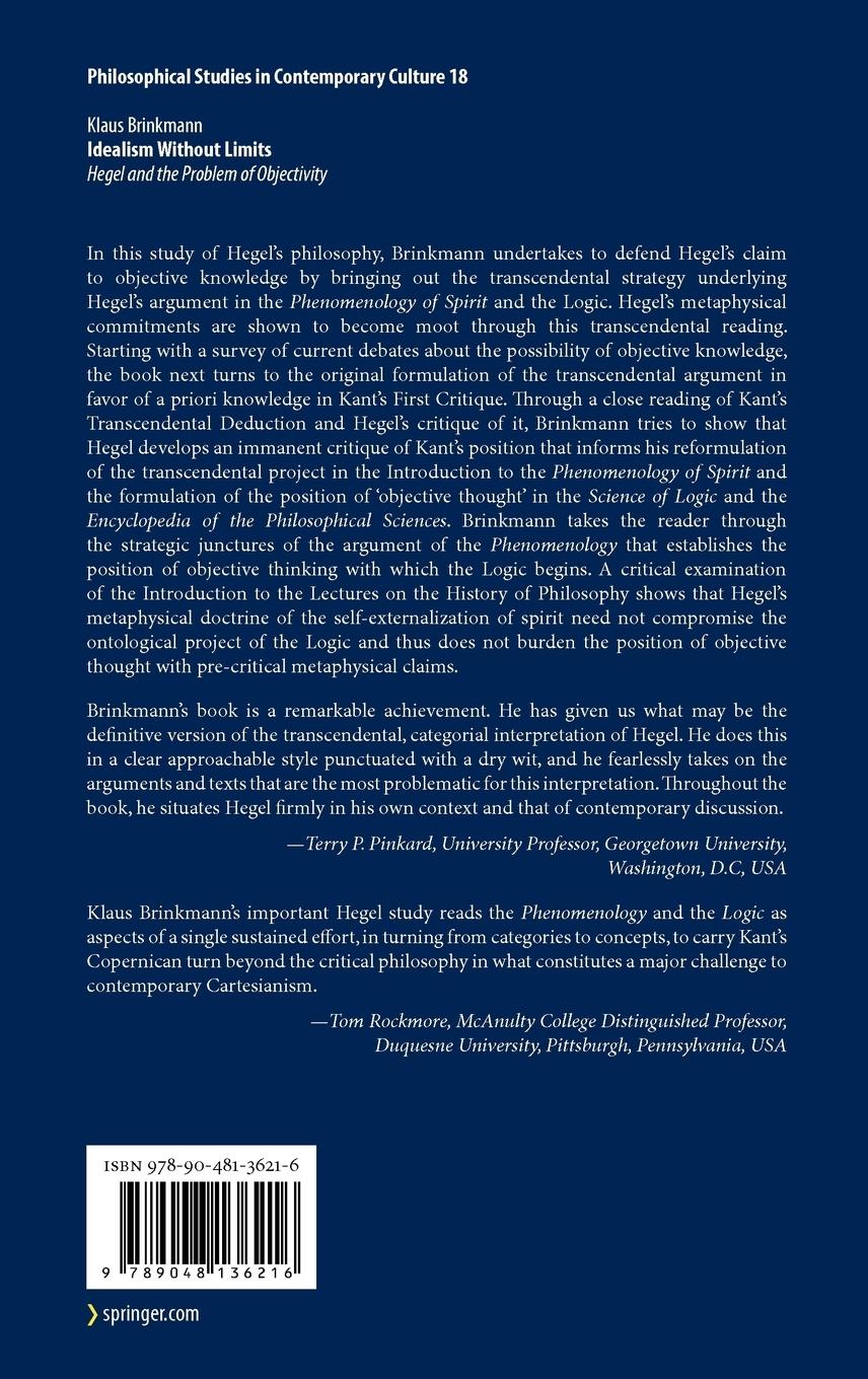 Rückseitencover Idealism Without Limits