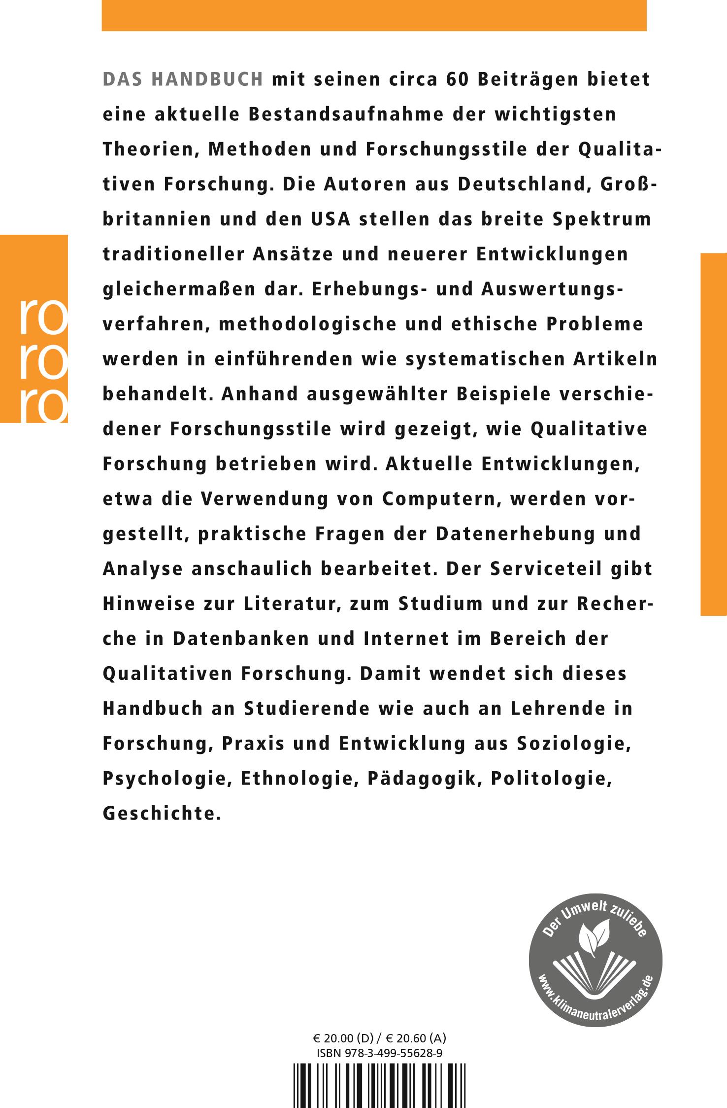 Rückseitencover Qualitative Forschung. Ein Handbuch