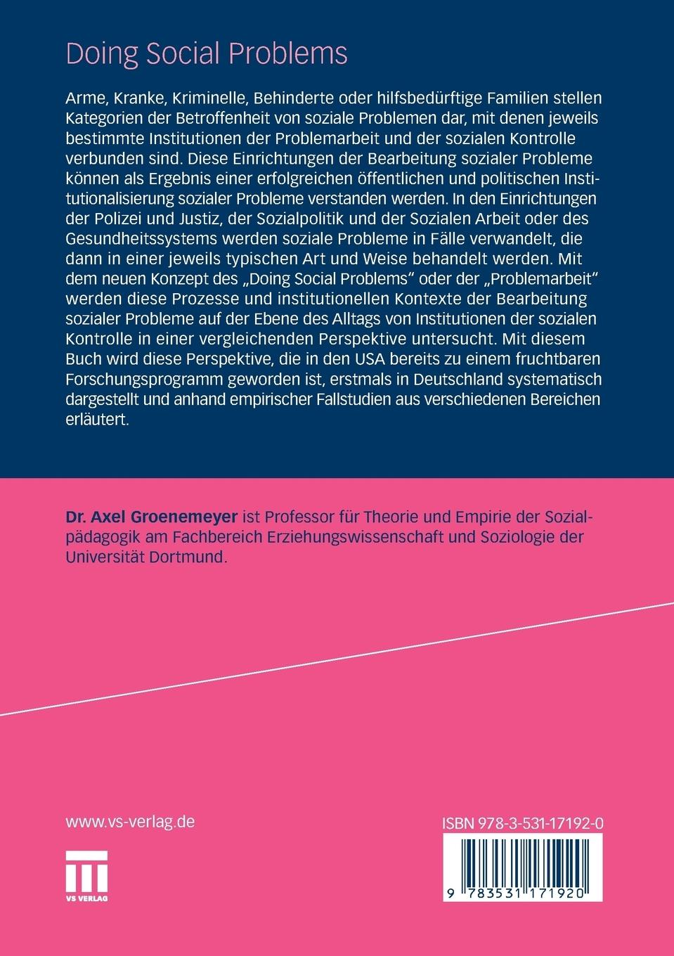 Rückseitencover Doing Social Problems