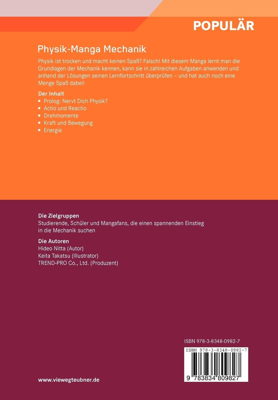 Rückseitencover Physik-Manga
