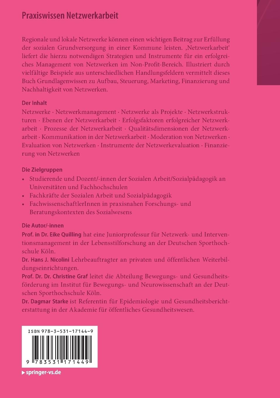 Rückseitencover Praxiswissen Netzwerkarbeit