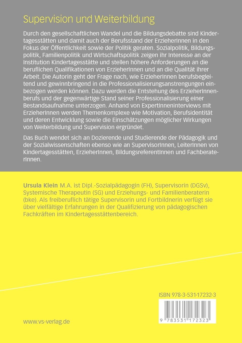 Rückseitencover Supervision und Weiterbildung