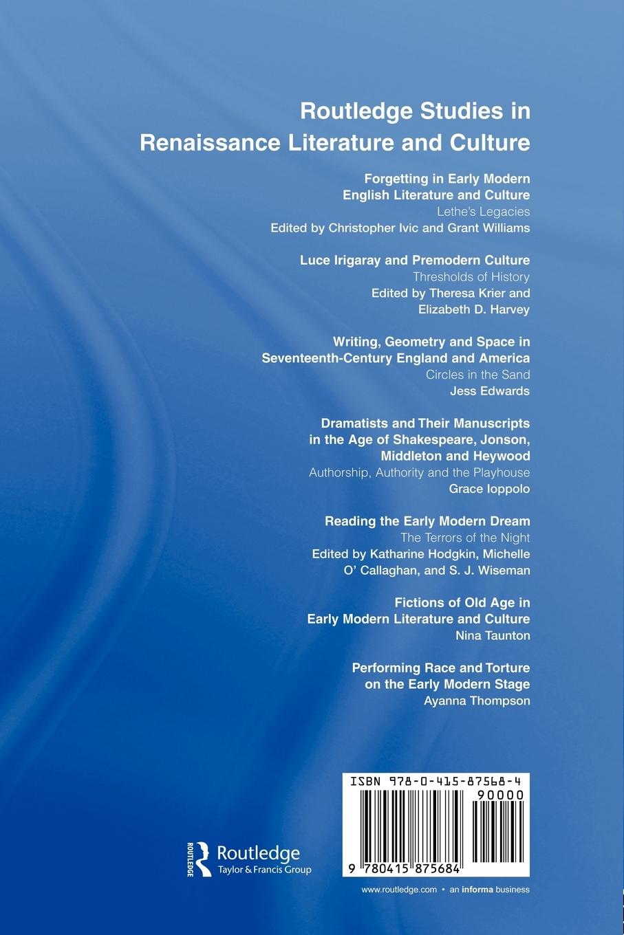 Rückseitencover Performing Race and Torture on the Early Modern Stage