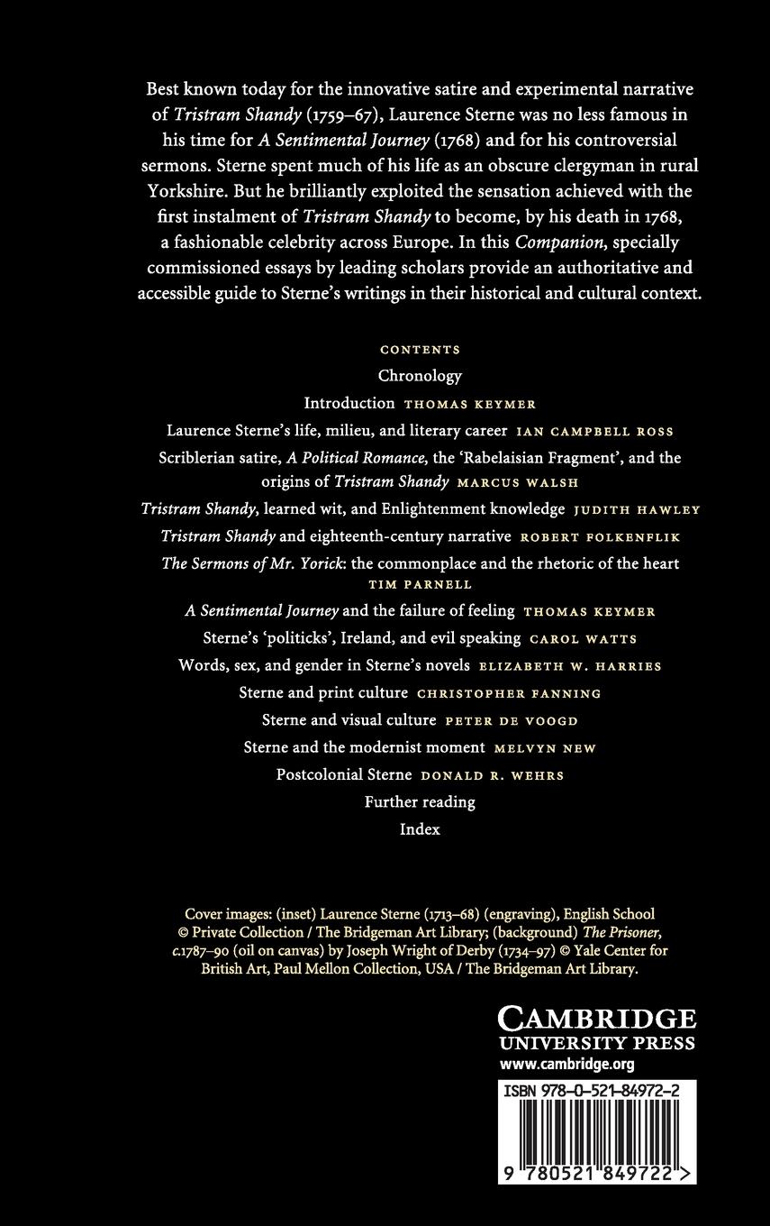 Rückseitencover The Cambridge Companion to Laurence Sterne