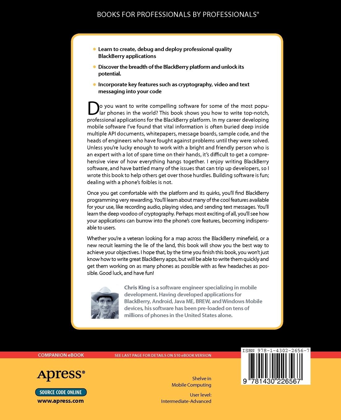 Rückseitencover Advanced BlackBerry Development