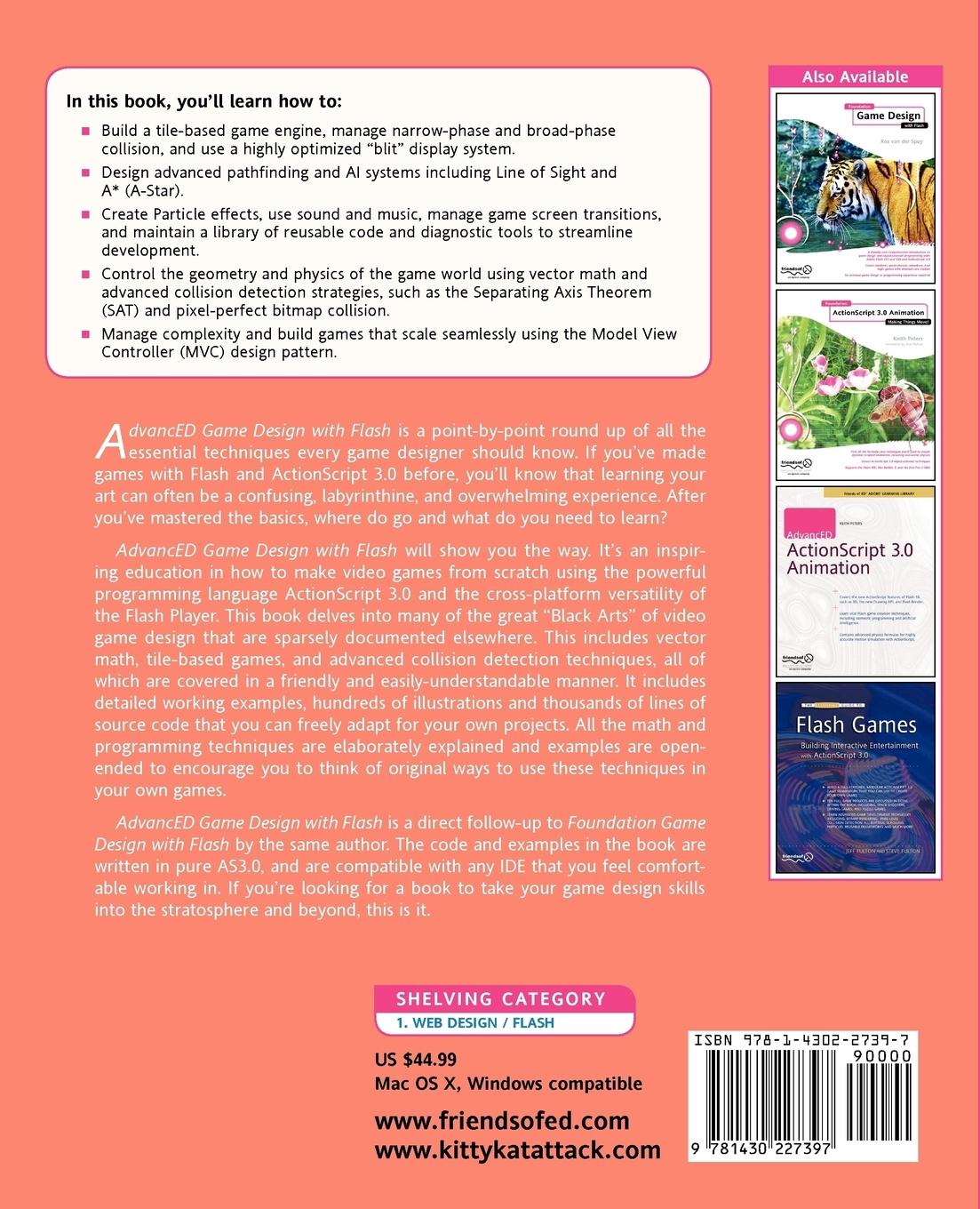 Rückseitencover AdvancED Game Design with Flash