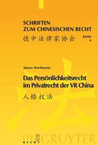 Vorderes Coverbild Das Persönlichkeitsrecht im Privatrecht der VR China