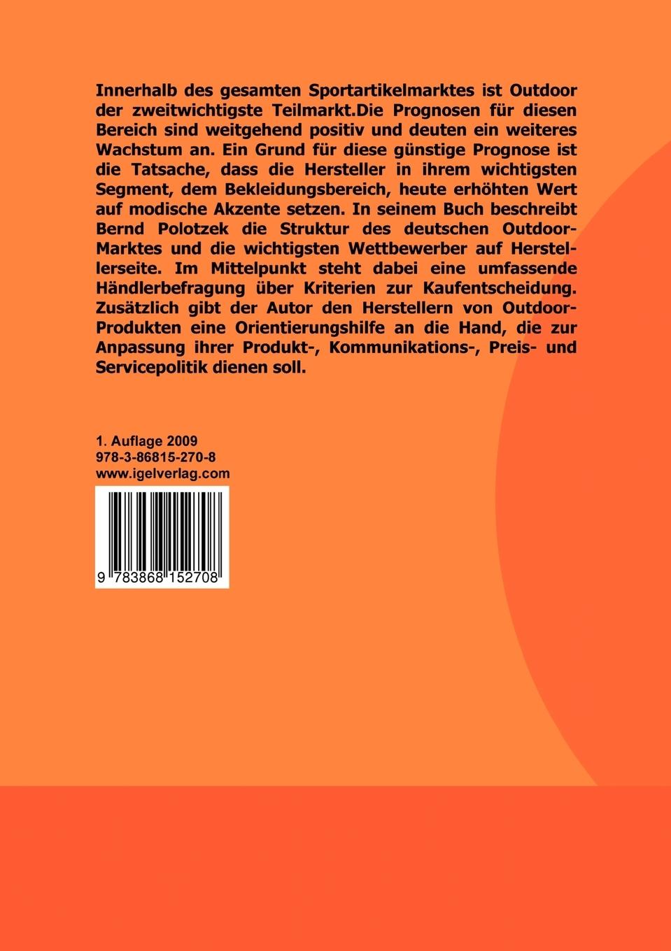 Rückseitencover Marktanalyse des Outdoormarktes am Point of Sale des Sporthandels