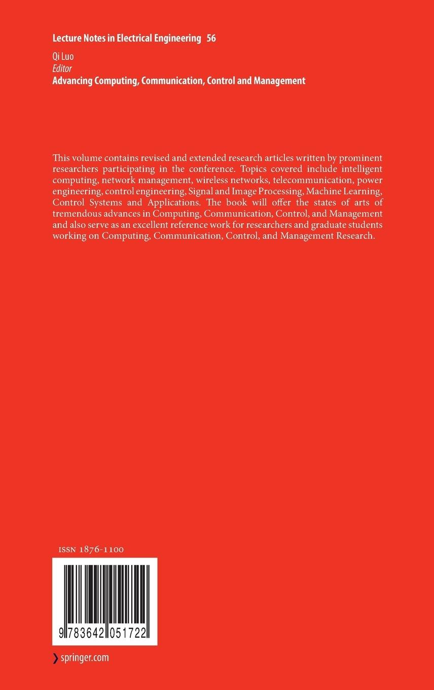 Rückseitencover Advancing Computing, Communication, Control and Management