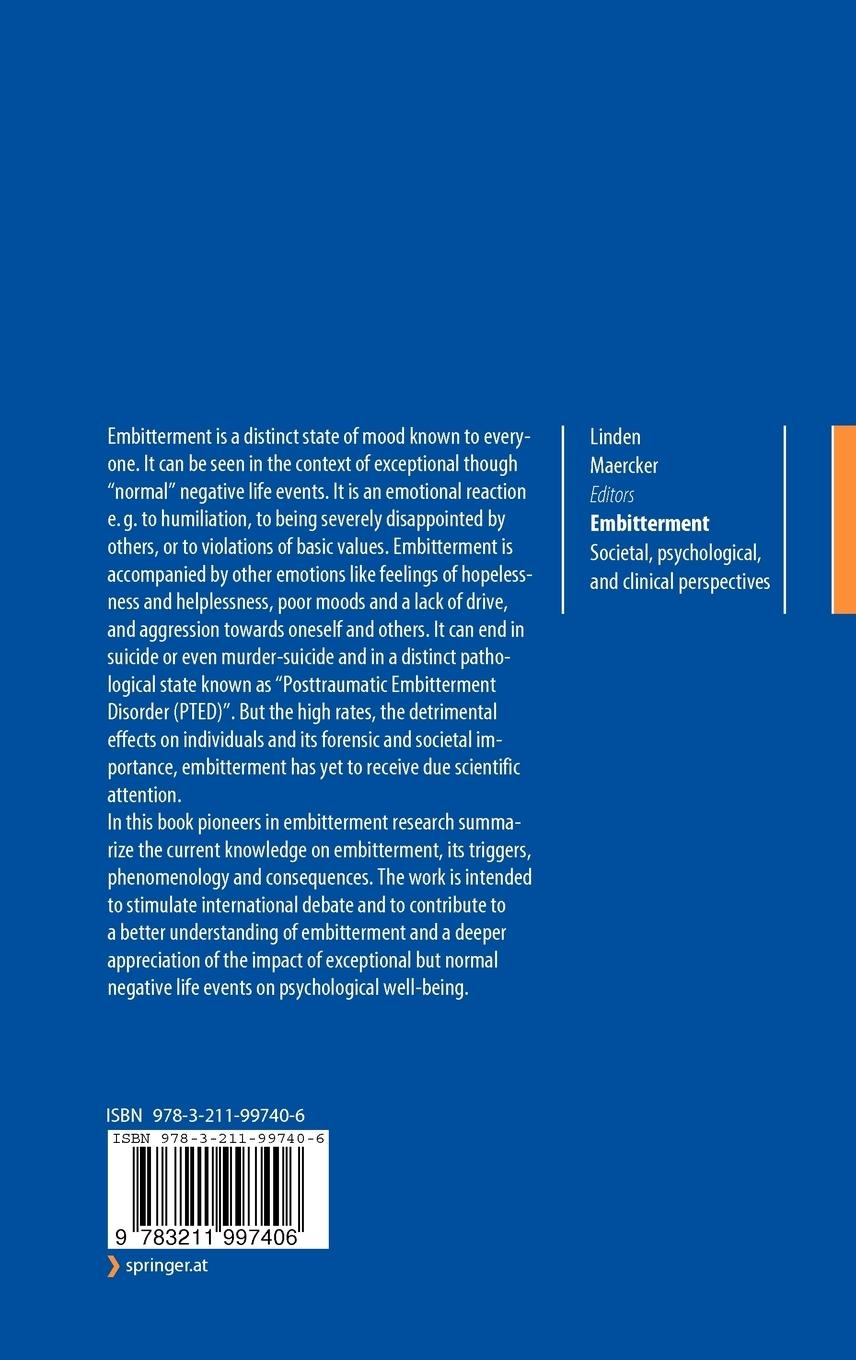 Rückseitencover Embitterment