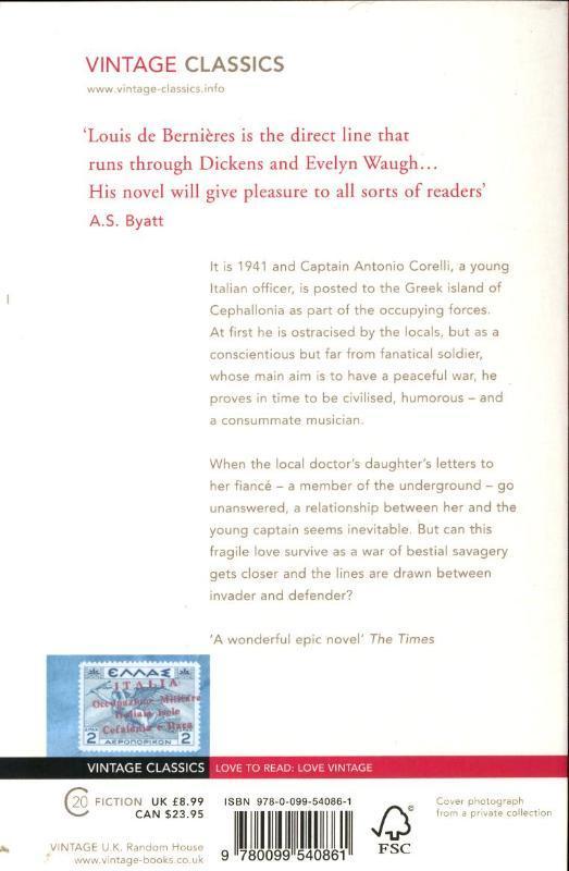 Rückseitencover Captain Corelli's Mandolin