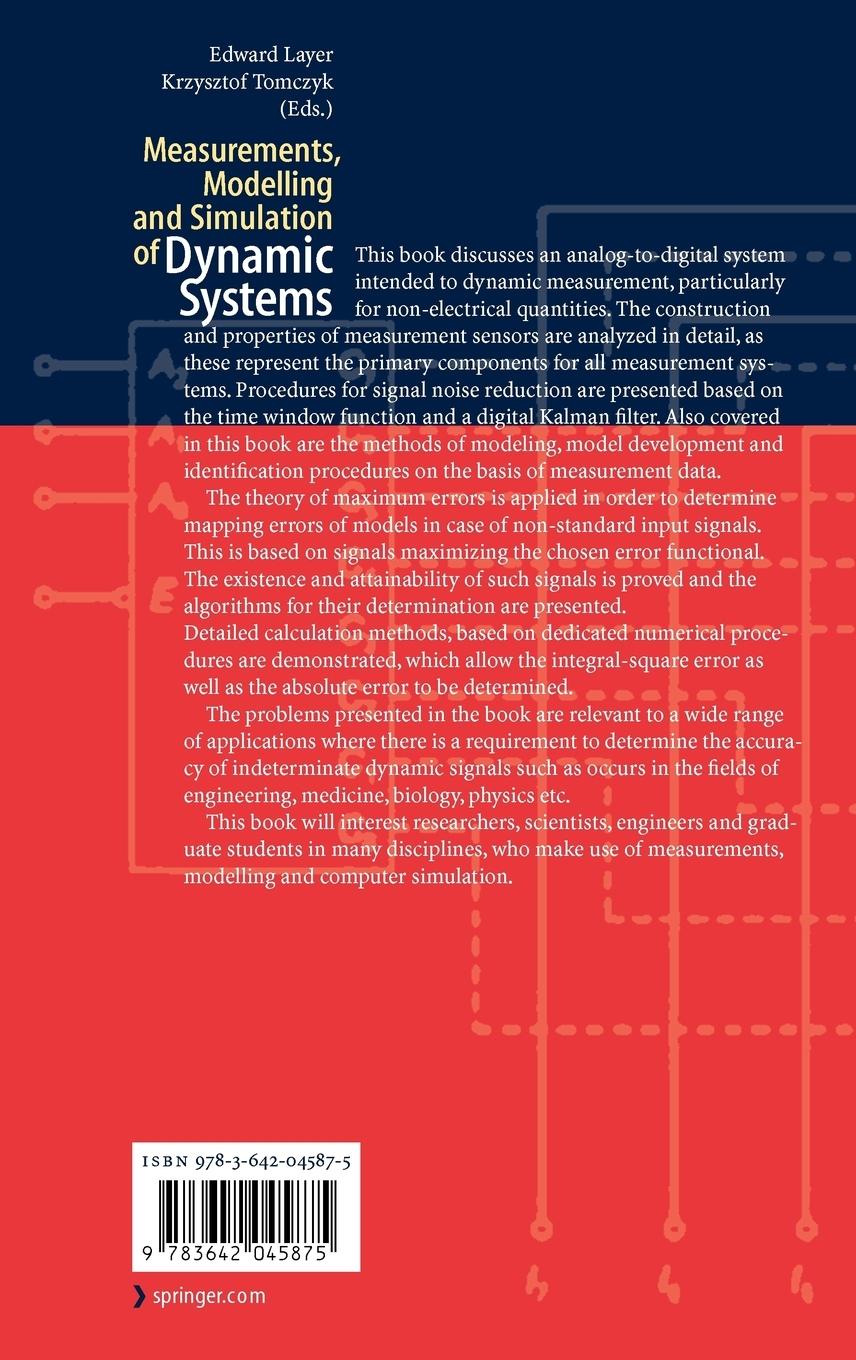 Rückseitencover Measurements, Modelling and Simulation of  Dynamic Systems