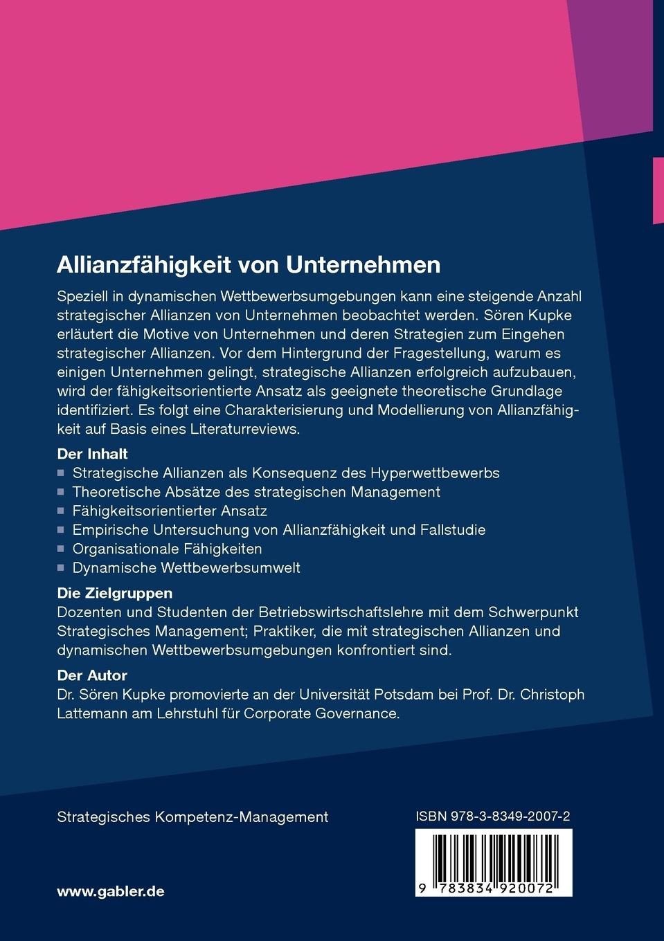 Rückseitencover Allianzfähigkeit von Unternehmen