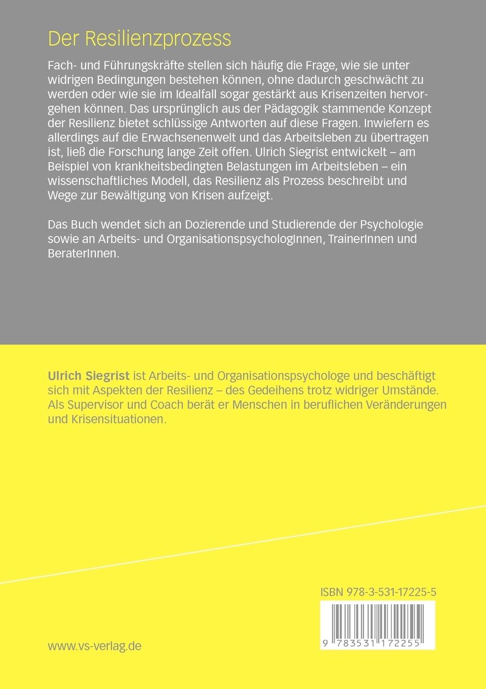 Rückseitencover Der Resilienzprozess
