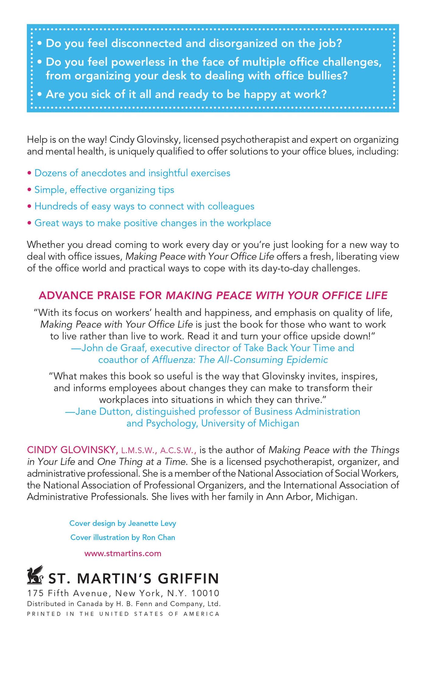 Rückseitencover Making Peace with Your Office Life