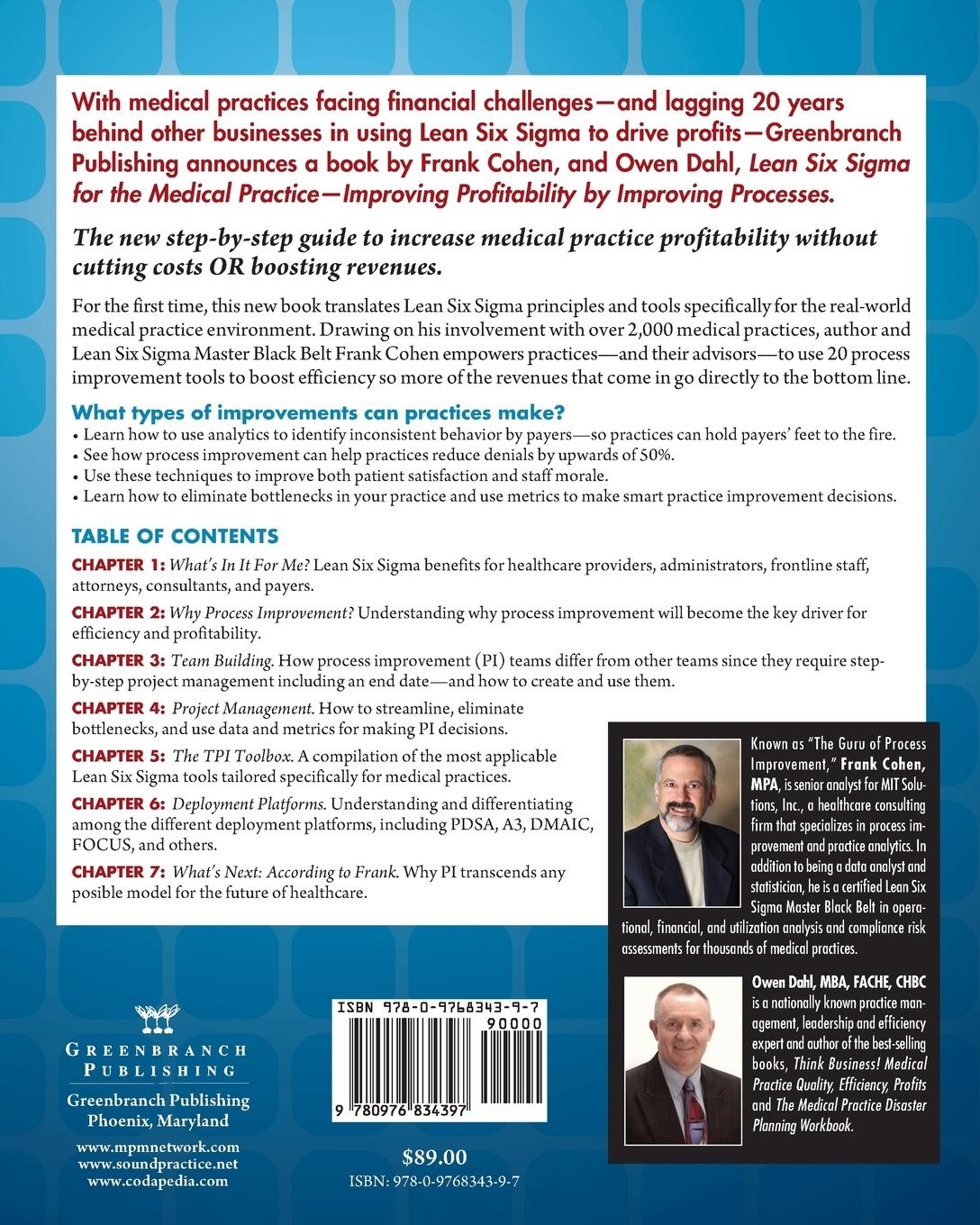 Vorderes Coverbild Lean Six SIGMA for the Medical Practice: Improving Profitability by Improving Processes