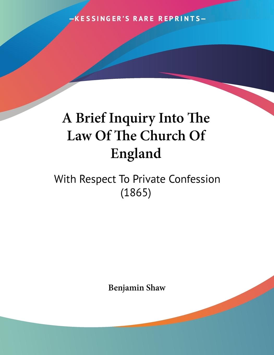 Vorderes Coverbild A Brief Inquiry Into The Law Of The Church Of England