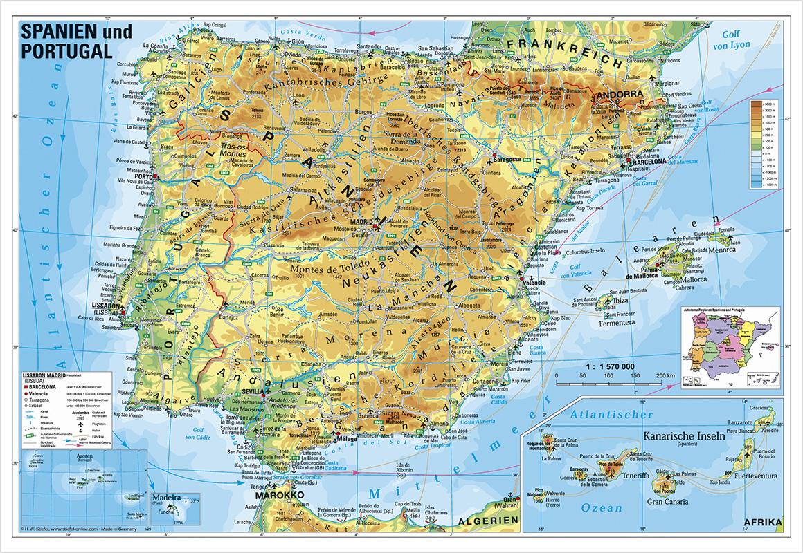 Vorderes Coverbild Spanien und Portugal physisch
