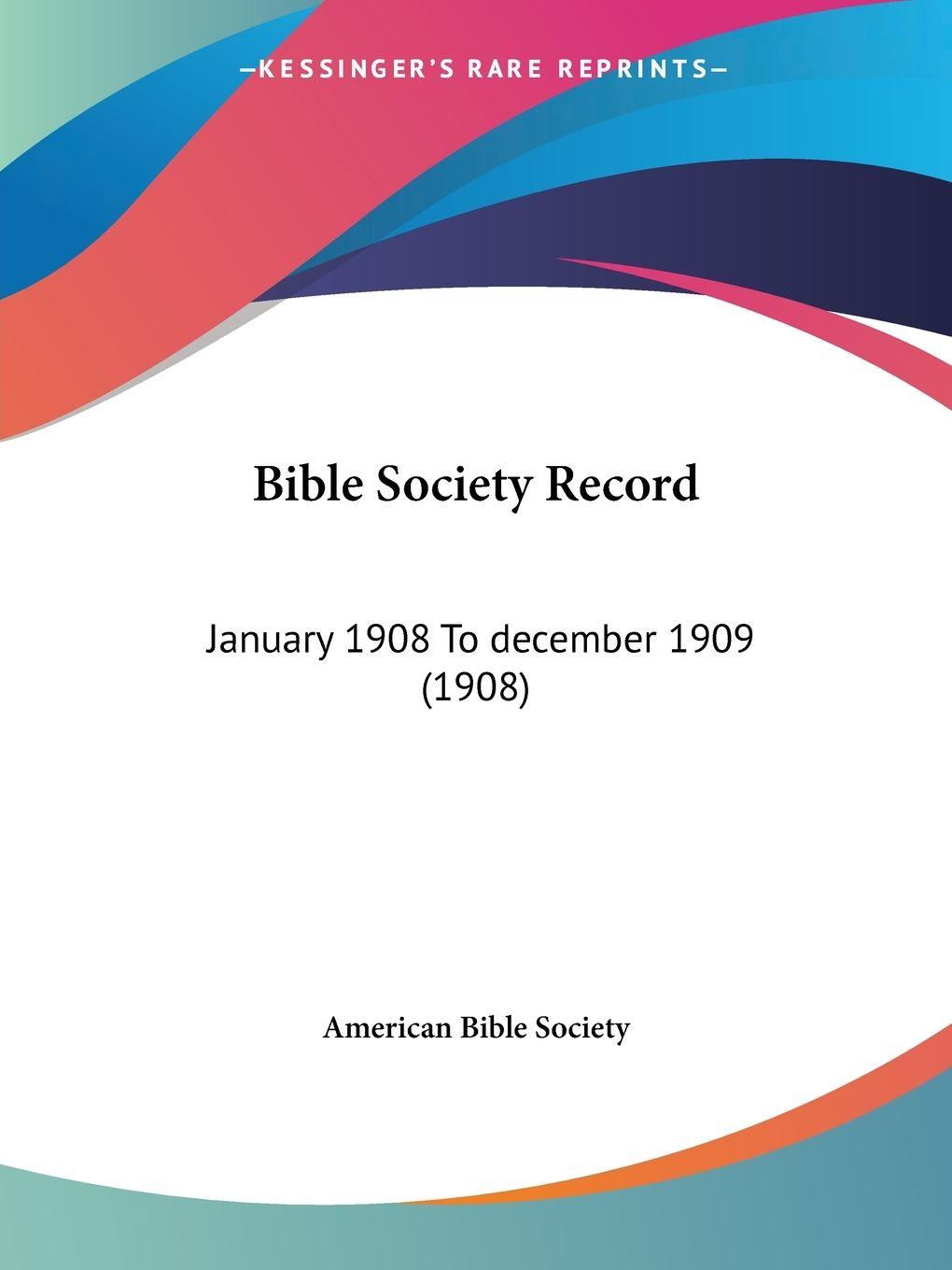 Vorderes Coverbild Bible Society Record