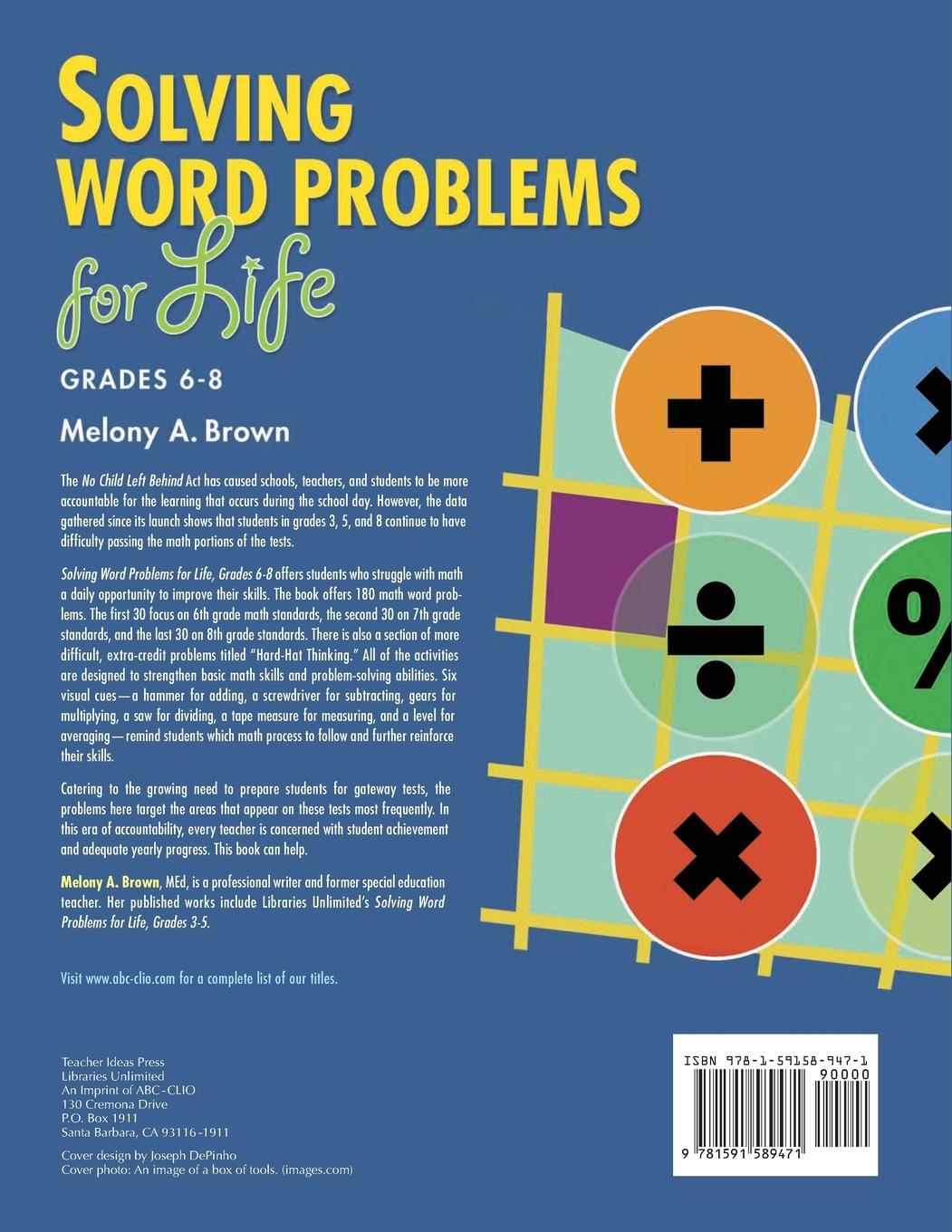 Rückseitencover Solving Word Problems for Life, Grades 6-8