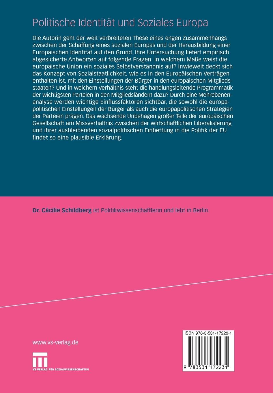 Rückseitencover Politische Identität und Soziales Europa