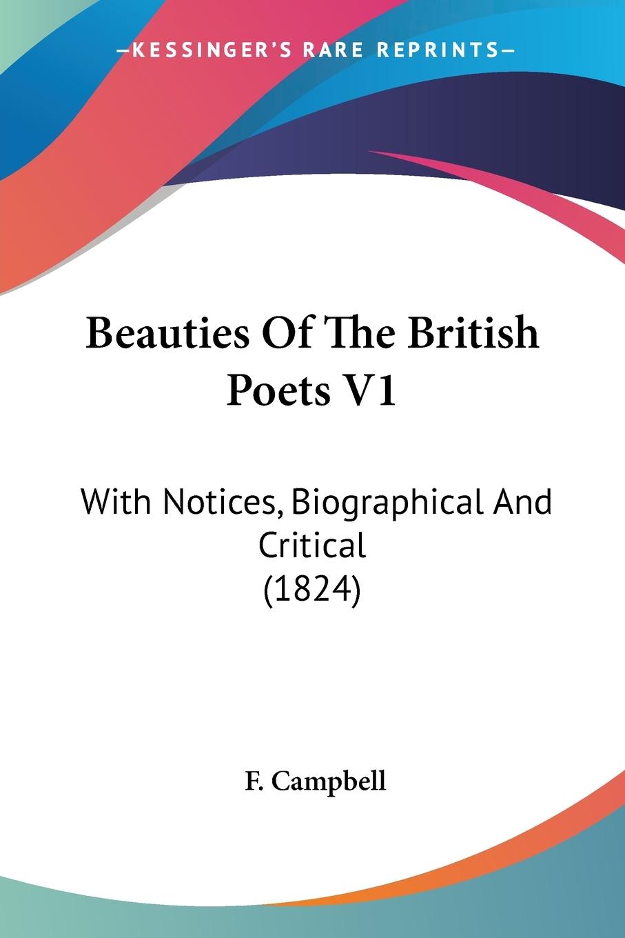 Vorderes Coverbild Beauties Of The British Poets V1