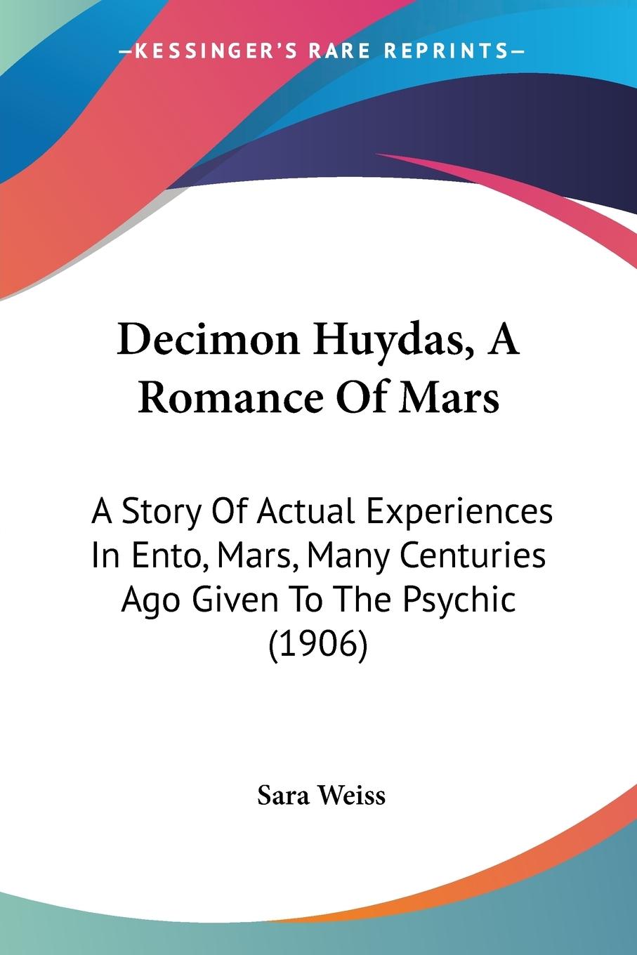 Vorderes Coverbild Decimon Huydas, A Romance Of Mars