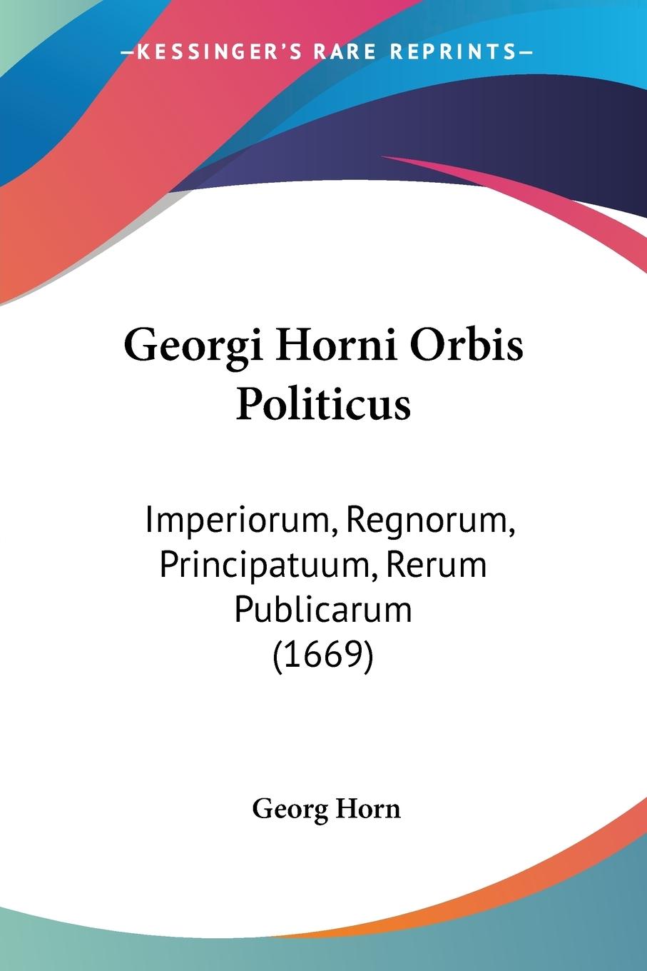 Vorderes Coverbild Georgi Horni Orbis Politicus