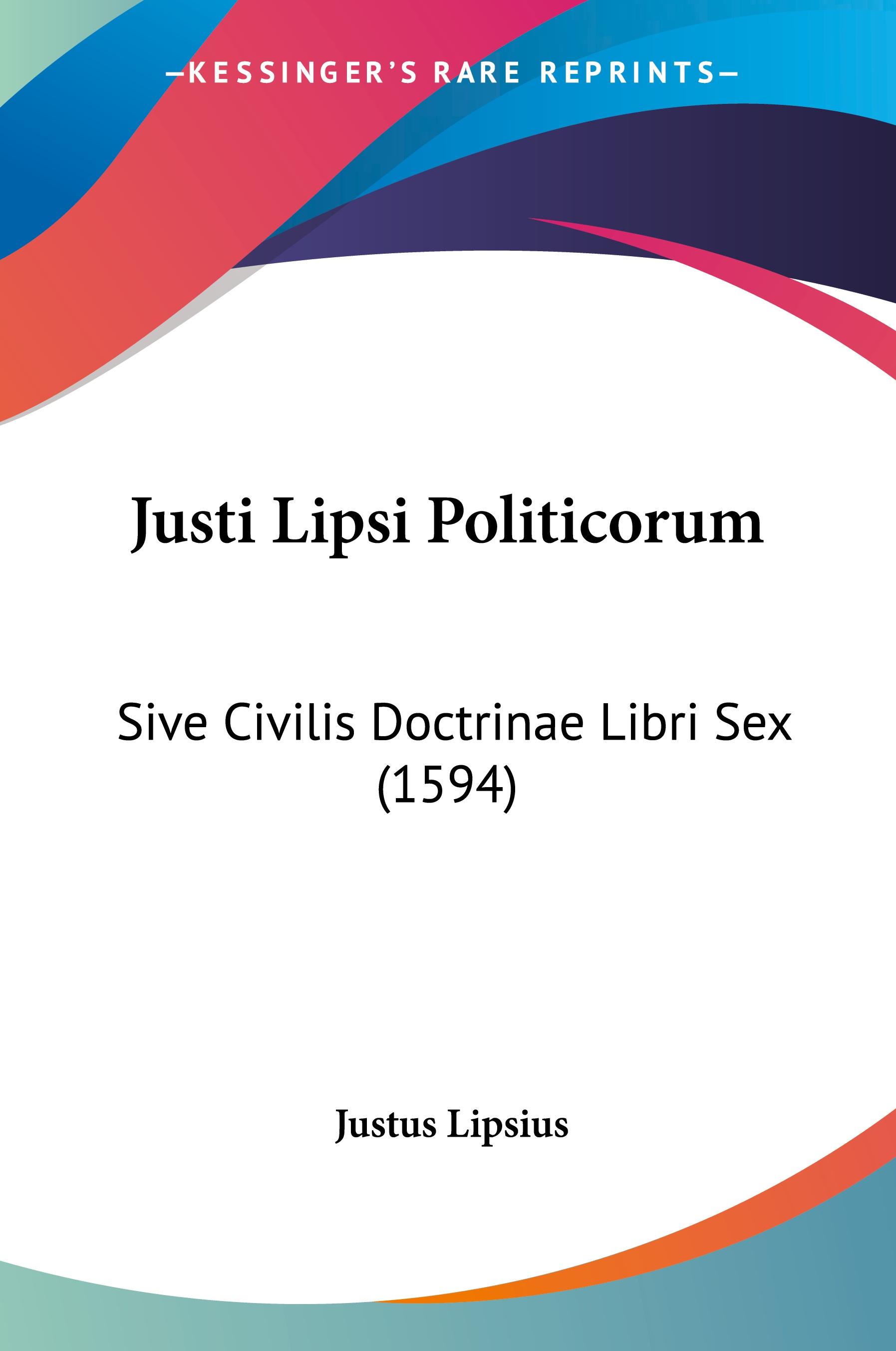 Vorderes Coverbild Justi Lipsi Politicorum