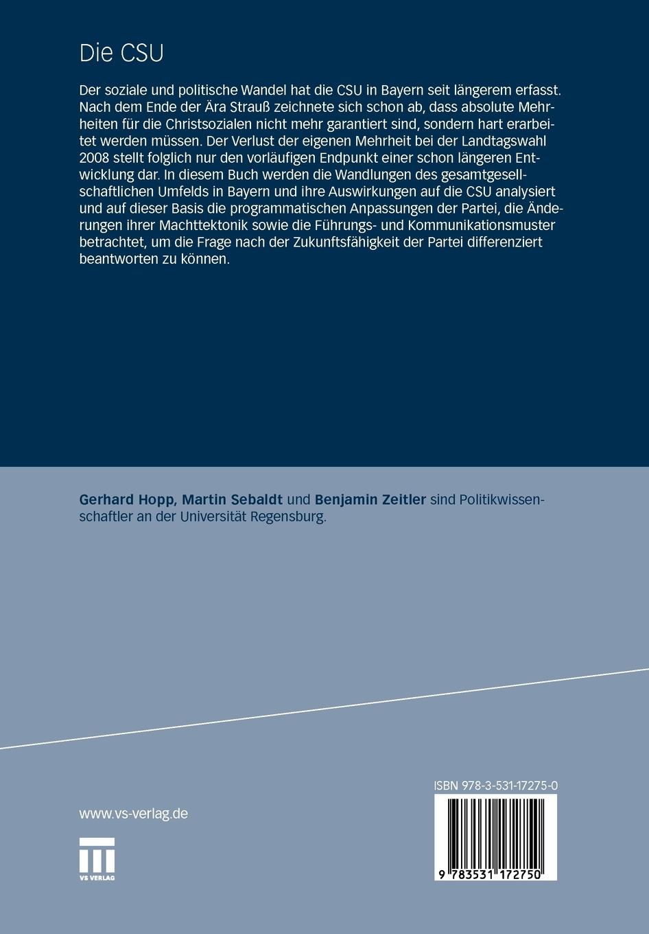 Rückseitencover Die CSU