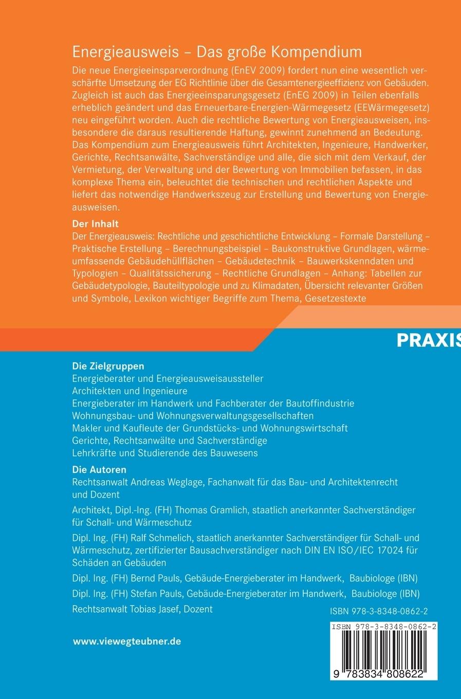 Rückseitencover Energieausweis - Das große Kompendium