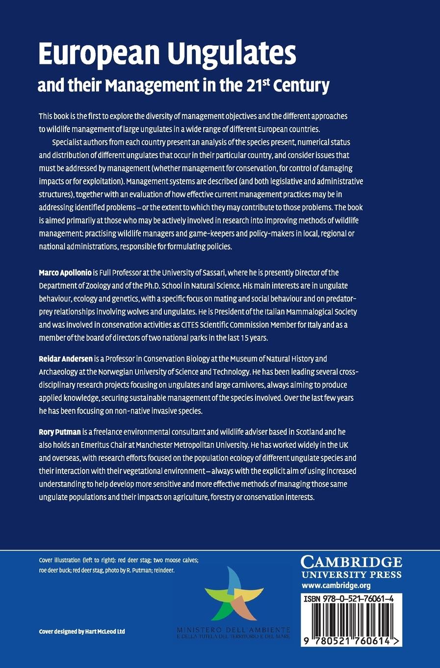 Rückseitencover European Ungulates and their Management in the 21st             Century