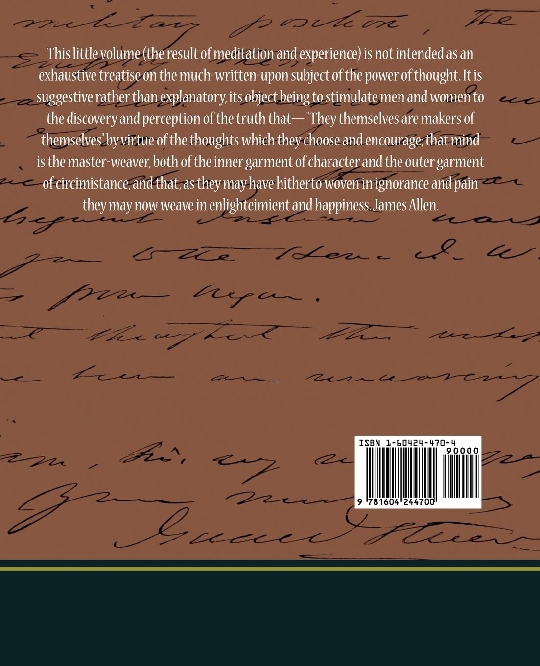 Rückseitencover As a Men Thinketh - James Allen