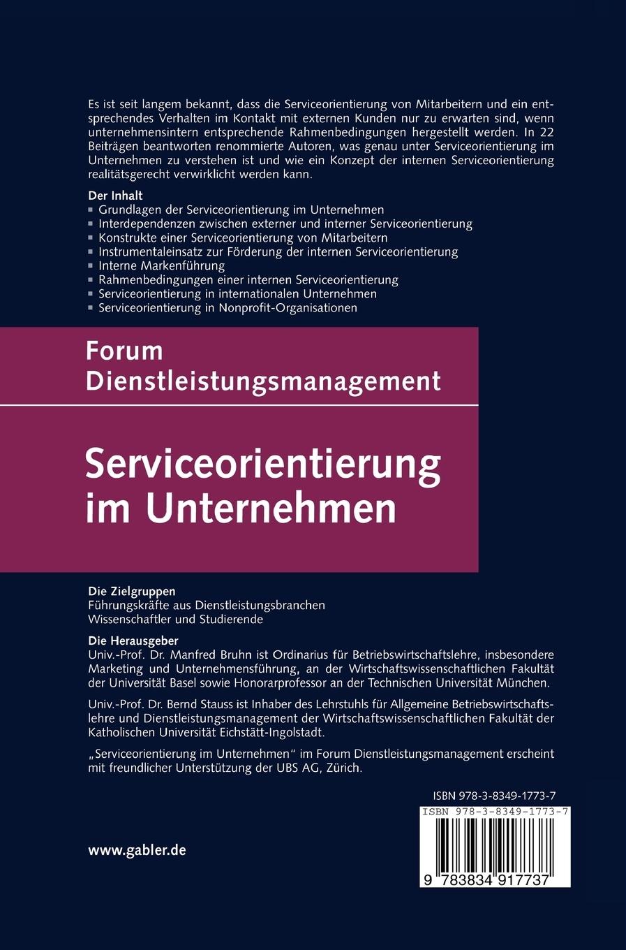 Rückseitencover Serviceorientierung im Unternehmen