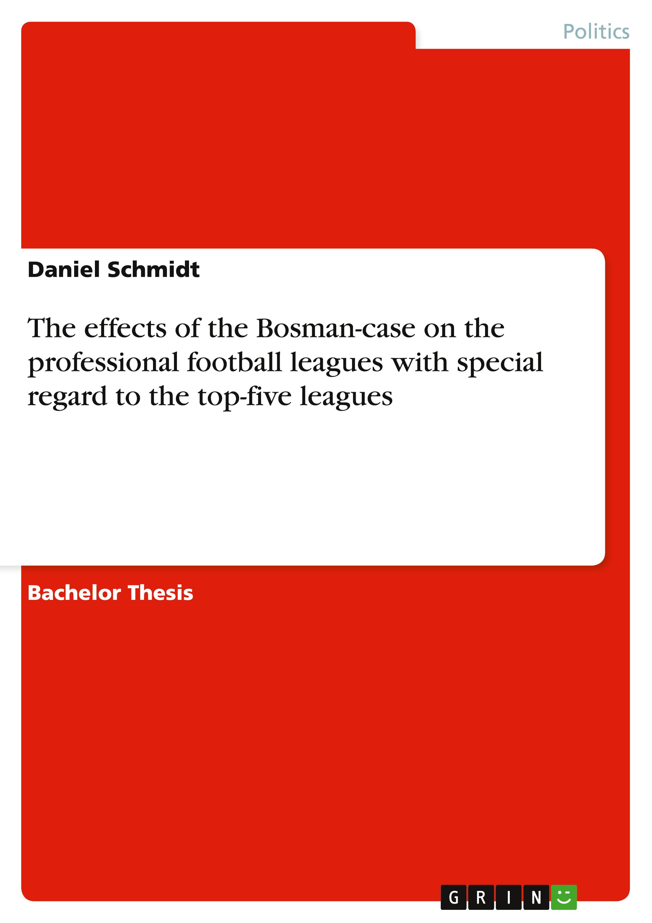 Vorderes Coverbild The effects of the Bosman-case on the professional football leagues with special regard to the top-five leagues
