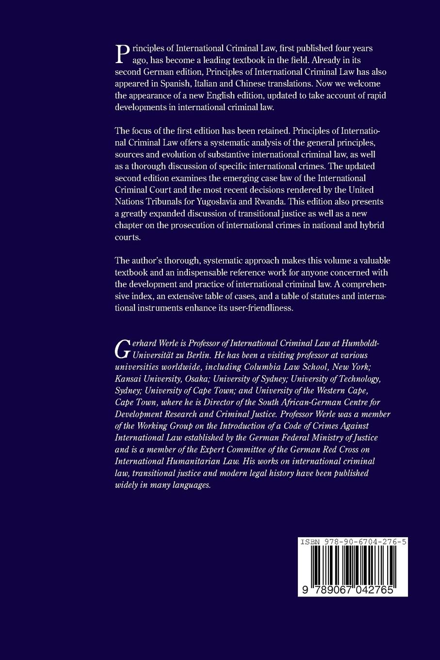 Rückseitencover Principles of International Criminal Law