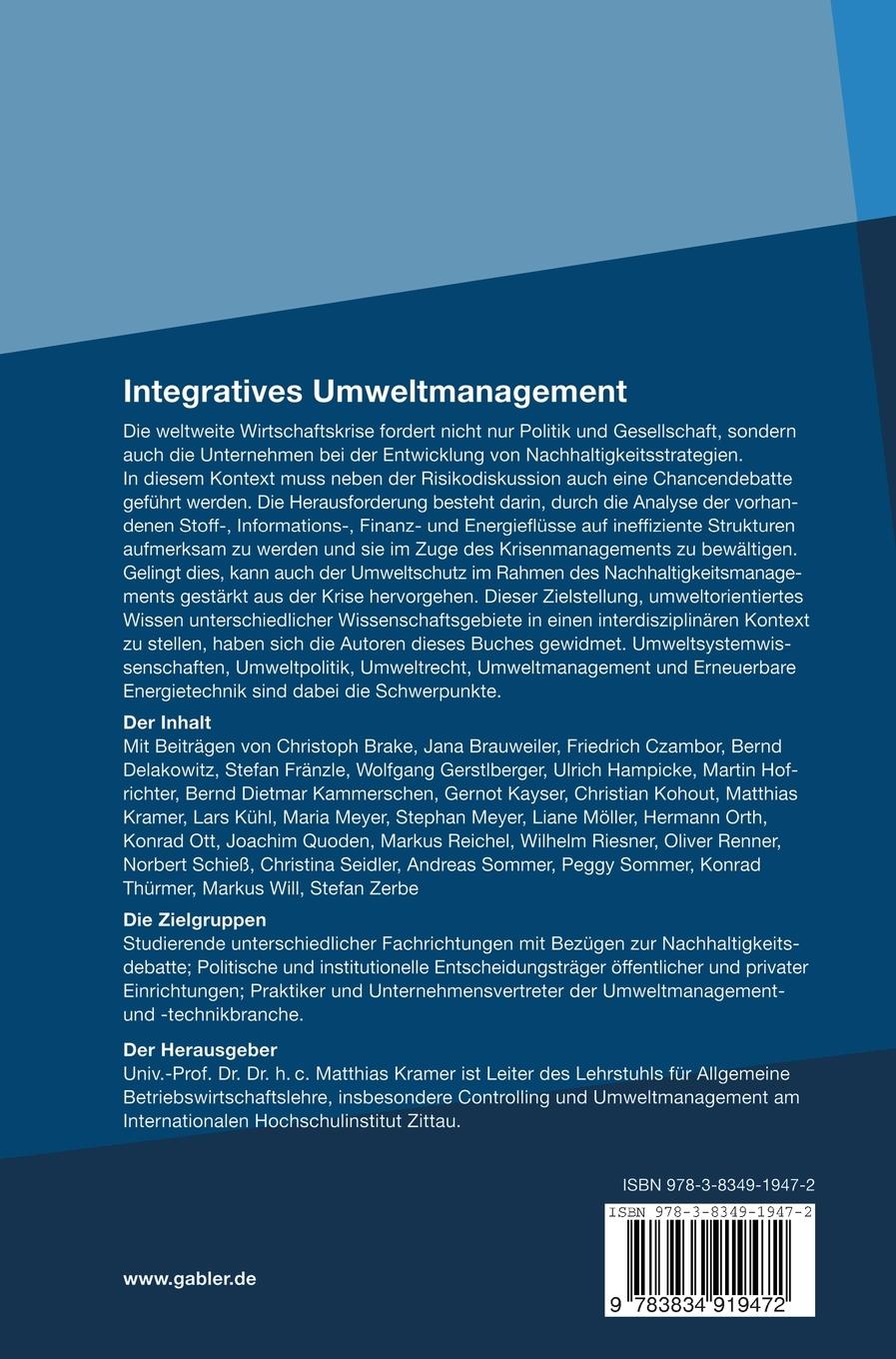 Rückseitencover Integratives Umweltmanagement