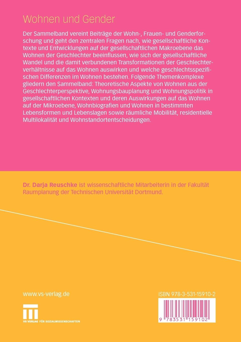 Rückseitencover Wohnen und Gender