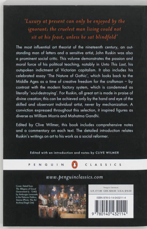 Rückseitencover Unto This Last and Other Writings