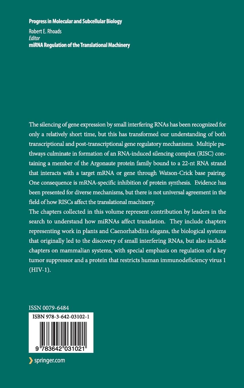 Rückseitencover miRNA Regulation of the Translational Machinery
